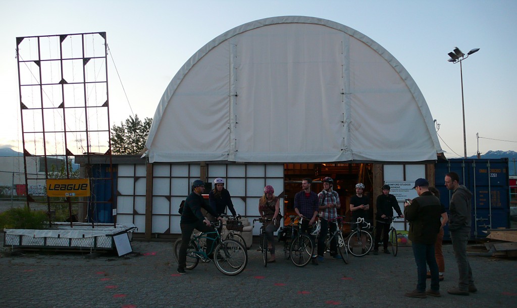 Bike couriers receiving their instructions