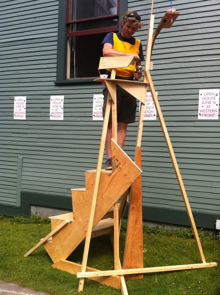 Final touch: an arm rest for the snow cone holder. League at the Western Front. Photo: Colin Griffiths.