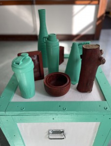 Pawns, 2025, found and altered objects, crate and trunk